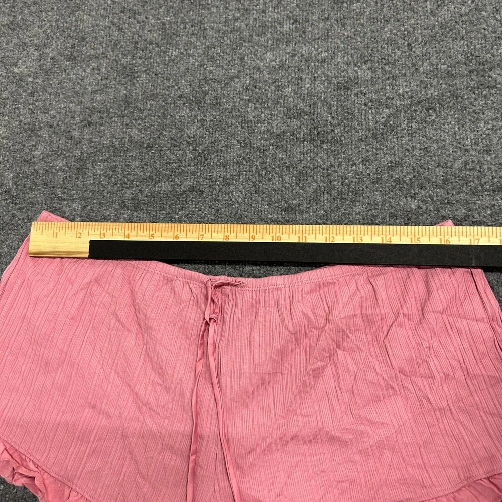 Victoria's Secret Pajama Shorts Womens XL Pink Ribbed Ruffle Trim Modal Cotton